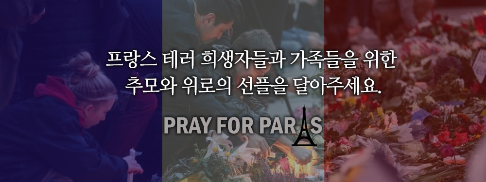 프랑스 테러 희생자들과 가족들을 위한 추모와 위로의 선플을 달아주세요. PRAY FOR PARIS